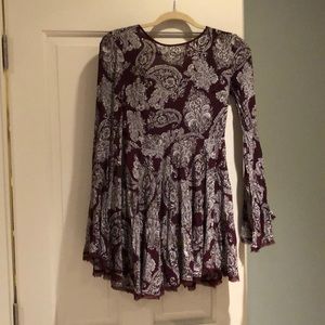 paisley bell sleeve mini